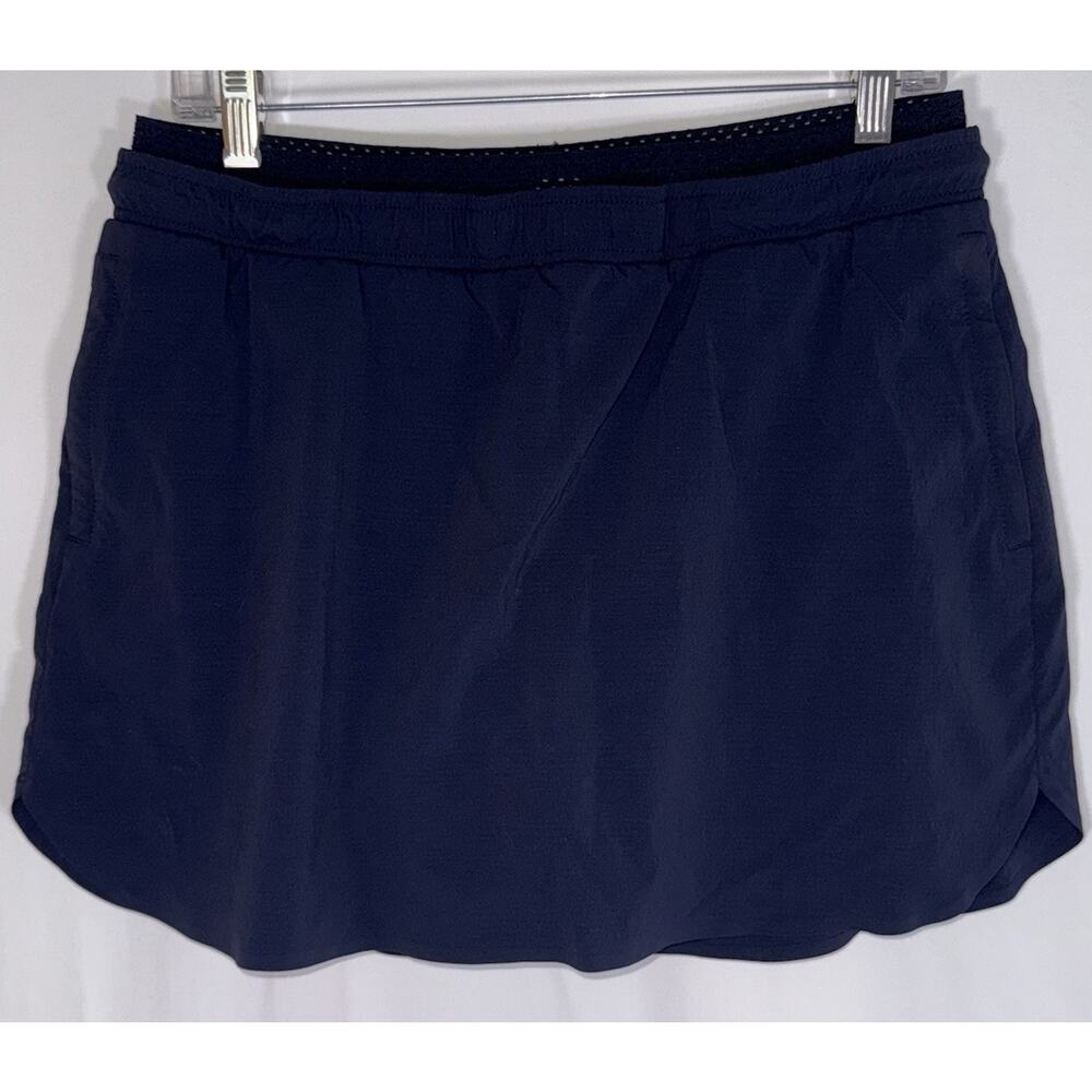 Athleta Crest Skort Navy Blue Golf Pickleball Tennis Preppy Athleisure Sz 12